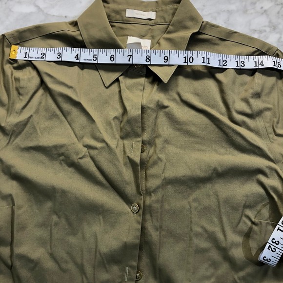Chico's No Iron Cotton Green 3/4 Sleeve Button Down Shirt S or US 4/6 - Picture 13 of 13